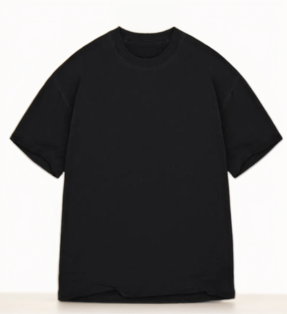 Black T-shirt crew neck over size