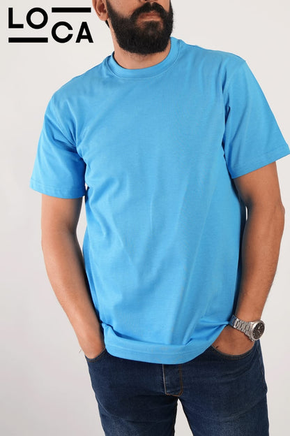Blue T-shirt crew neck regular size
