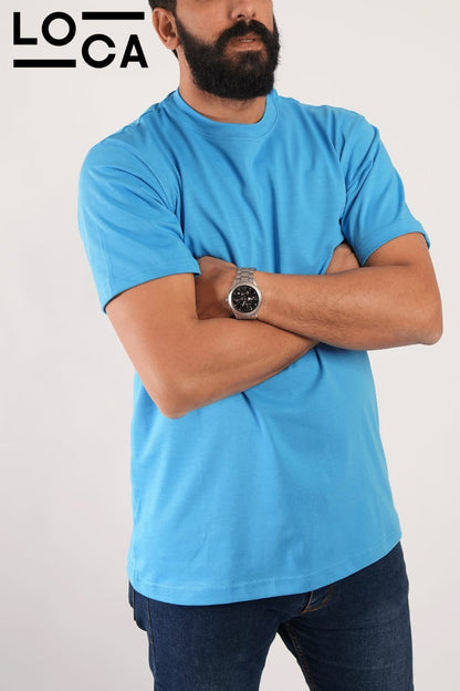 Blue T-shirt crew neck regular size