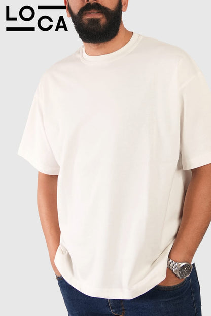 Off-white T-shirt crew neck over size