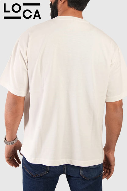 Off-white T-shirt crew neck over size