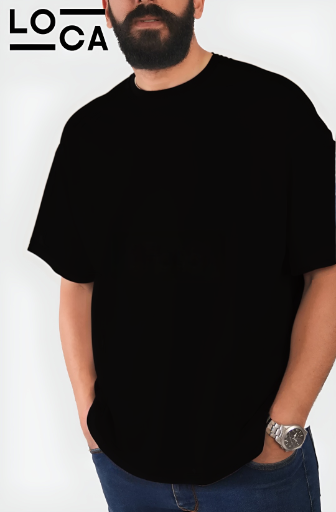Black T-shirt crew neck over size